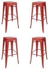 Set Taburete Alto Tolix SP x4 Tono Rojo