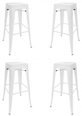 Set Taburete Alto Tolix SP x4 Tono Blanco