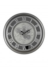 Reloj de Pared Engranajes Romanos Plateado