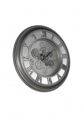 Reloj de Pared Engranajes Romanos Plateado