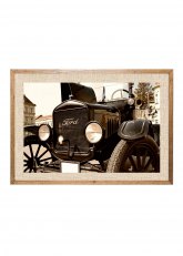 Cuadro Ford Antiguo MDP Roble