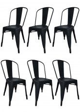 Sillas Tolix x6 Tono Negro Mate