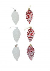 Set de 6 Piñas Rojas y Blancas