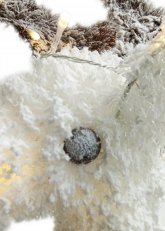 Ciervo Blanco con moño rojo y Led 105 cm