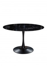 Mesa Tulip Redonda Marble Black Leg 1 mts Negro
