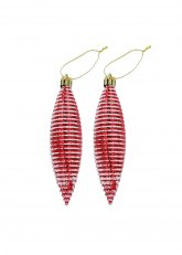 Set por 2 de Adorno Navideño Gota Roja con Rayas B