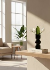 Jarrón de vidrio geométrico color