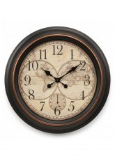 Reloj de pared Mapamundi negro