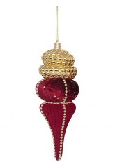 Puntera  Velvet rojo y dorado