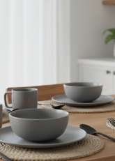 Set de Vajilla de 16  piezas Estilo nórdico gris