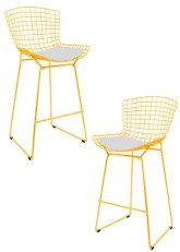 Set Taburete Bertoia Pintado x2 Tono Amarillo
