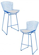 Set Taburete Bertoia Pintado x2 Tono Azul Claro