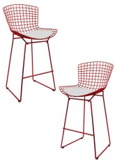 Set Taburete Bertoia Pintado x2 Tono Bordo