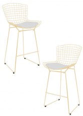 Set Taburete Bertoia Pintado x2 Tono Crema