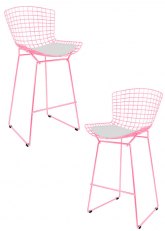 Set Taburete Bertoia Pintado x2 Tono Rosa