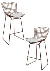 Set Taburete Bertoia Pintado x2 Tono Tabaco