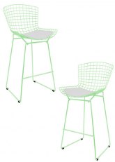 Set Taburete Bertoia Pintado x2 Tono Verde Agua