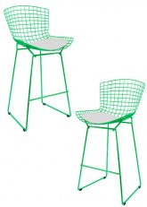 Set Taburete Bertoia Pintado x2 Tono Verde Manzana