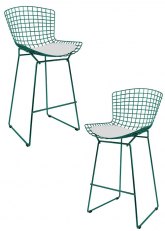 Set Taburete Bertoia Pintado x2 Tono Verde Oscuro
