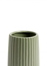 Florero rayas ceramica verde claro