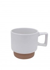 Mug con base marron  250ml Blanco