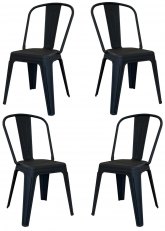Silla Tolix Air  x4 (Plástico Reforzado) Negro