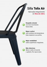 Silla Tolix Air  x4 (Plástico Reforzado) Negro