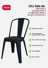Silla Tolix Air  x4 (Plástico Reforzado) Negro