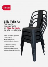 Silla Tolix Air  x4 (Plástico Reforzado) Negro