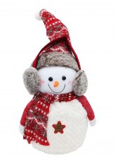 Muñeco de Nieve con Gorro Rojo 50 x 30 cm