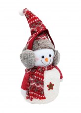 Muñeco de Nieve con Gorro Rojo 50 x 30 cm