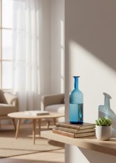 Jarrón de vidrio Botella azul noche