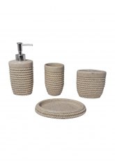 Set Accesorios De Baño 3 Piezas Resina Simil Piedr