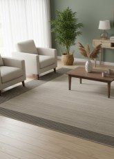 Alfombra Rayas horizontales y un centro liso 160 c