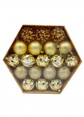 Set de 19 Esferas Doradas “Royal Mix”