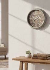 Reloj de pared rústico estilo farmhouse claro