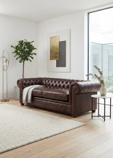 Sillon Chesterfield Cuero de 2 1/2 Cuerpos