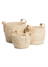 Set de 3 Cestos Seagrass Beige