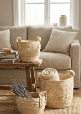 Set de 3 Cestos Seagrass Beige