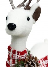 Reno Blanco con Bufanda Tartán 70 cm