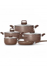 Set de bateria cocina 9 Piezas Marrón