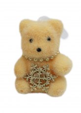 Set de 3 Ositos Caramelo Sentados con Copo Dorado