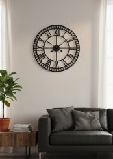 Reloj de pared estilo industrial negro
