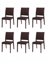 Set Silla Bianca x6 Marron