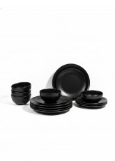 Set de Vajilla de 16  piezas negro mate