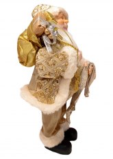 Papá Noel Invernal Dorado con Bolsa 60 cm