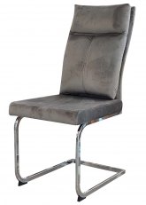 Silla Amalfi Grey Velvet Gris