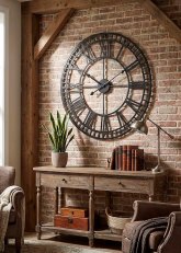 Reloj de pared estilo industrial negro