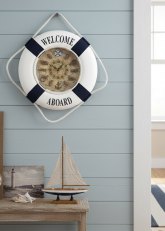 Reloj de pared con forma de salvavidas