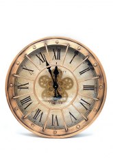 Reloj con engranajes bronce Dorado